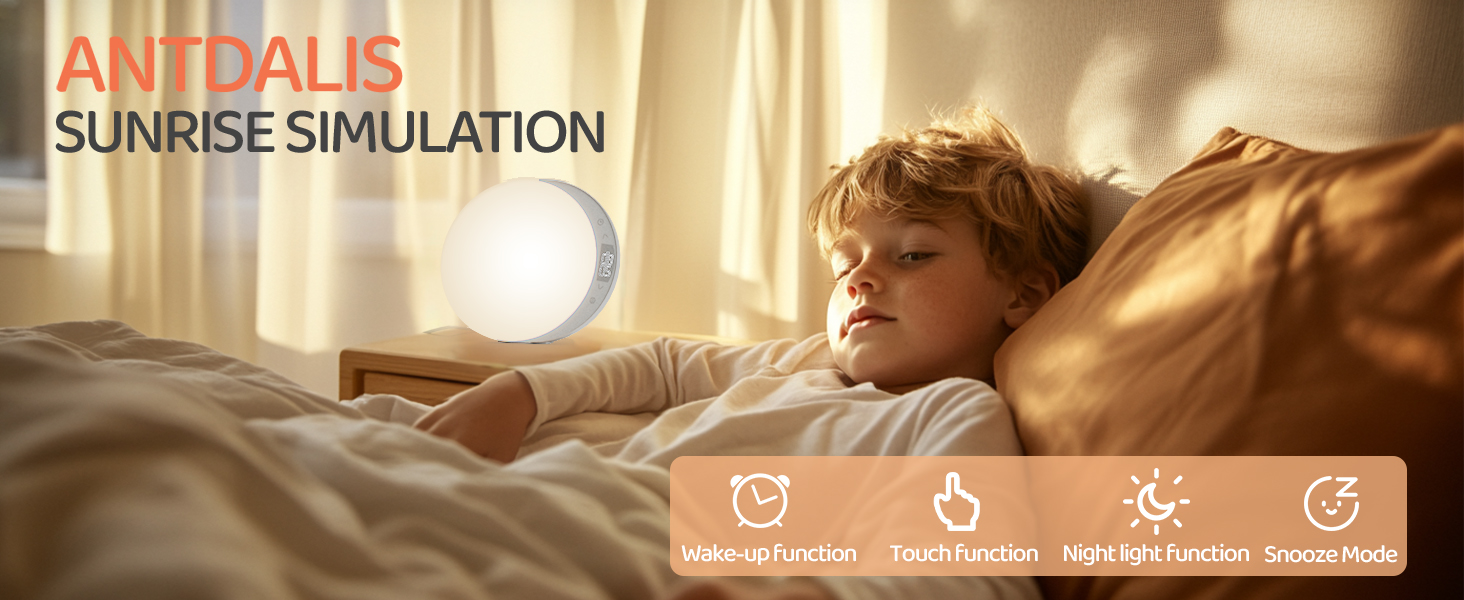 Simulated sunrise wake-up light