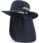 Connectyle UPF 50+ Wide Brim Sun Hat for Men Women UV Protection Fishing Hat with Neck Flap Outdo...