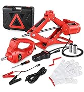 DNA MOTORING 3T Portable Electric Scissor Lift Jack Kit - 4.7'' - 13.8''(12-35cm) 12V Lifting Ran...