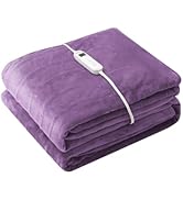 Wapaneus Foot Pocket Heated Blanket Electric Throw with 10 Heating Levels and 4 Timer Settings 4 ...
