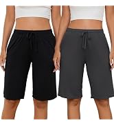 HEARTNICE Womens Soft Pajama Shorts Lounge Bermuda Shorts Casual Knee-Length Sleep Shorts