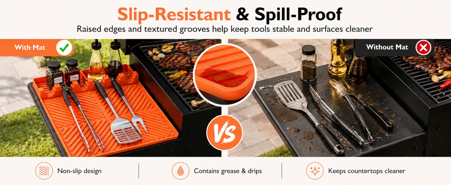 Silicone Grill Mat Comparison effect