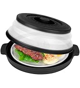 10.7 Inch Microwave Food Cover with Heat Insulation Mat, Anti-Scald Collapsible Microwave Splatte...