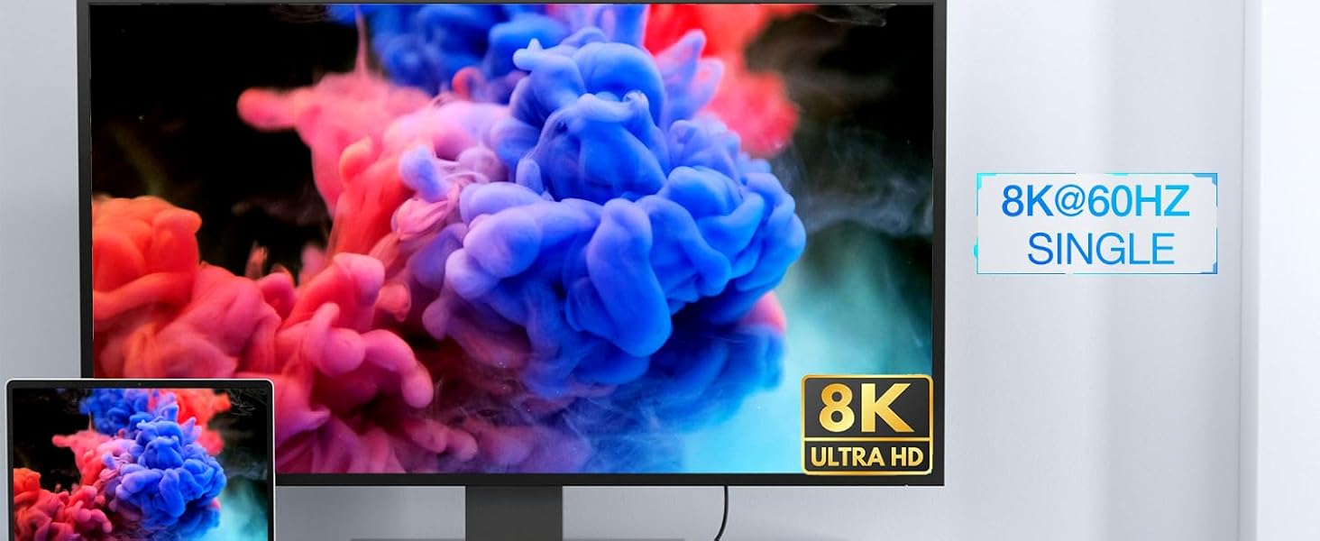 240W Fast Charge, 40Gbps SuperSpeed Data Sync, 8K@60HZ Video Output, Braided