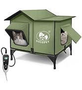 GOLOPET Indestructible Heated Cat House for Outside Winter,with an Intelligent Controller,100% Wa...