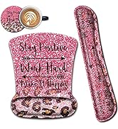 Ergonomic Pink Mouse Pad Wrist Support and Memory Foam Keyboard Wrist Rest Set,Gel Mouse Mat with...