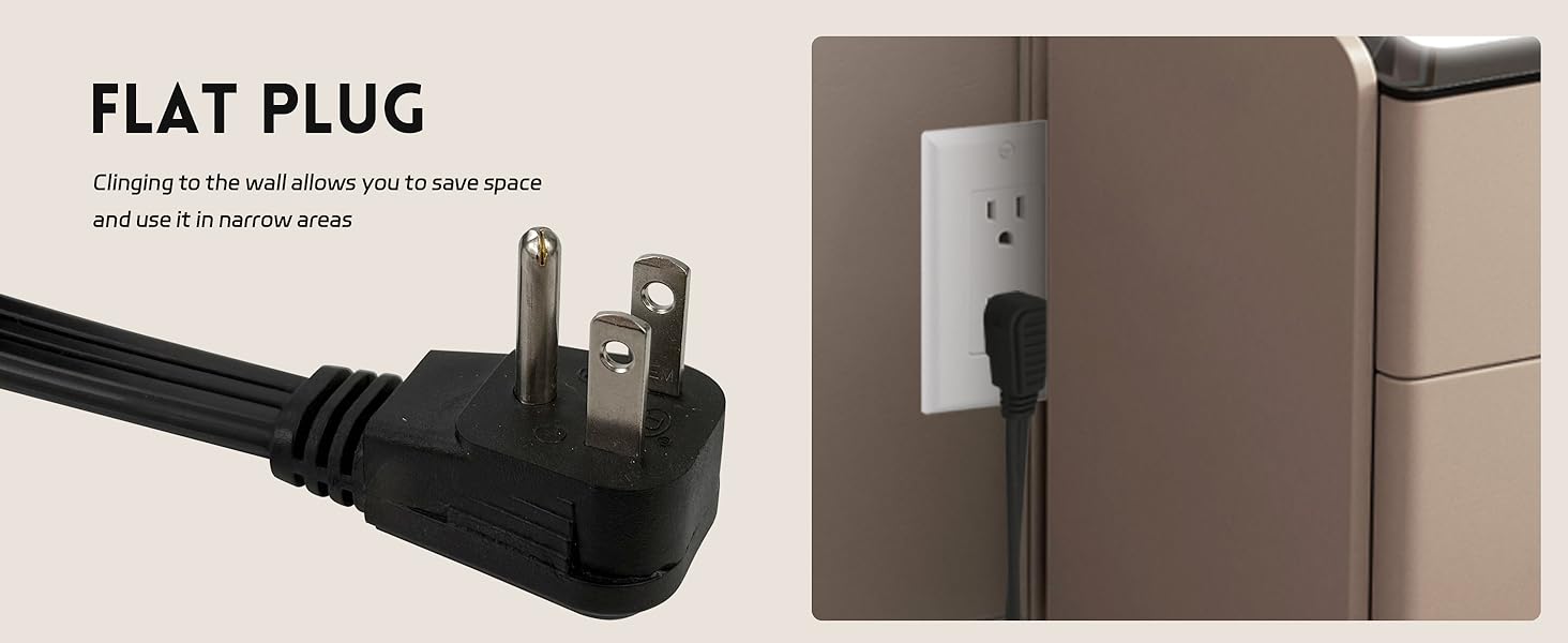 flat plug extension cord