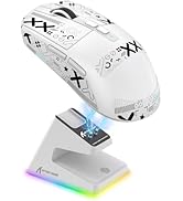 ATTACK SHARK X6 Lightweight Wireless Gaming Mouse with RGB Backlight Charging Base,Tri-Mode Wired...