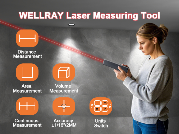 Laser Measuring Tool 165FT/50M Laser Measure Tool with High Accuracy IP54 Laser Distance Meters