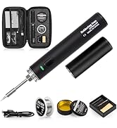 Cordless Soldering Iron Kit, 1200mAh USB Rechargeable Soldering Iron, 3 Temperature Adjustable Wi...