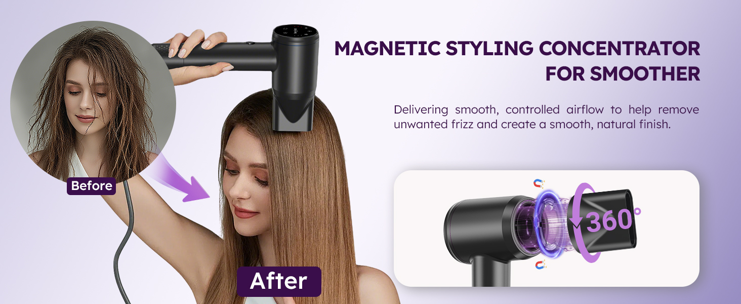 Hair dryer with smooth nozzle