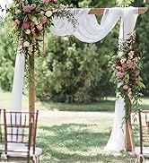 Wedding Arch Draping Fabric,4 Panels 28"x20ft White Wedding Arch Drapes for Ceremony Chiffon Fabr...
