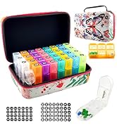 Monthly Pill Organizer 3 Times a Day, 31-Day Pill Organizer with Pill Cutter, AM PM Storage Case,...