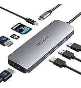 USB C to Dual HDMI Adapter, USB C Docking Station Dual Monitors for Windows,USB C Adapter with Du...