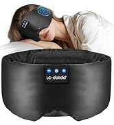 LC-dolida Luxurious Silk Soft Sleep Mask, Sleep Headphones with Bluetooth 5.4 for Side Sleeper, T...