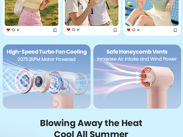 turbo fan small portable fan pocket fan tiny safe design turbo motor for commuting party sleeping