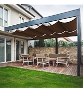 OOTONAT 4' X 12' Retractable Sun Shade Canopy, Pergola Sliding Cover high-Density Polyethylene Fa...