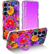 Meshine for Galaxy S26 Ultra Case with Magnetic Stand,[Compatible with MagSafe]Wave Frame Cute Fl...
