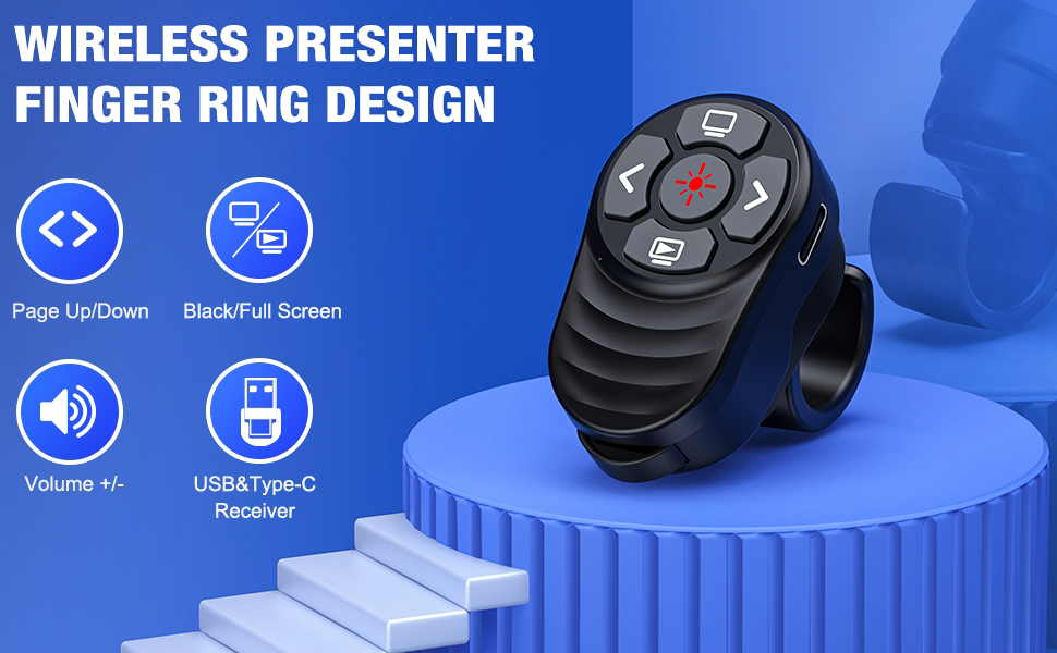 Finger ring presentation clicker