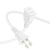 Short Indoor Extension Cord 6FT 2 Prong Polarized US AC Power Cable Male to Female,18AWG 10A 1250...
