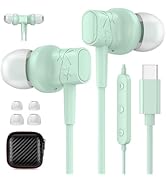 USB C Headphones for iPhone 16 Pro Max Type C Wired Earphones Unique Design Magnetic in-Ear USB C...