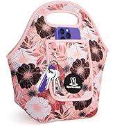 Sports Rabbit Neoprene Insulated Lunch Bag for Women - Front Pocket for Phone&amp;Keys - Reusable, Fo...