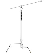 Selens Steel Heavy Duty C Stand with Auto-Folding Leg and Grip Arm Kit, 10ft Pro Adjustable Suppo...