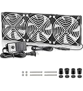 GDSTIME Big Airflow 3 x 120mm Fans DC 12V Powered Fan with AC 110V - 240V Speed Control, Cabinet ...