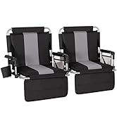 LET'S CAMP Folding Stadium Seat Bleacher Chair with Cup Holder, Mesh Bag and Hide Hooks, Portable...