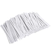 Unves 1000 Pcs White Paper Twist Ties Reusable Bread Ties for Bags Candy Coffee Cello Cake Pops (...