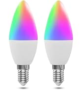 Sanofuturion Candelabra Smart Light Bulbs 60W Equivalent, RGBCW, E12 | 450LM 5W LED, Alexa/Google...