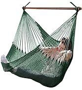 Upgraded Caribbean Hammock Chair with Detachable Metal Bar, Large Hammock Swing Chair, XL Rope Ha...