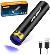 DARKBEAM UV Black Light Flashlight Mini 365nm - Rechargeable USB Strong Ultraviolet LED Flashligh...