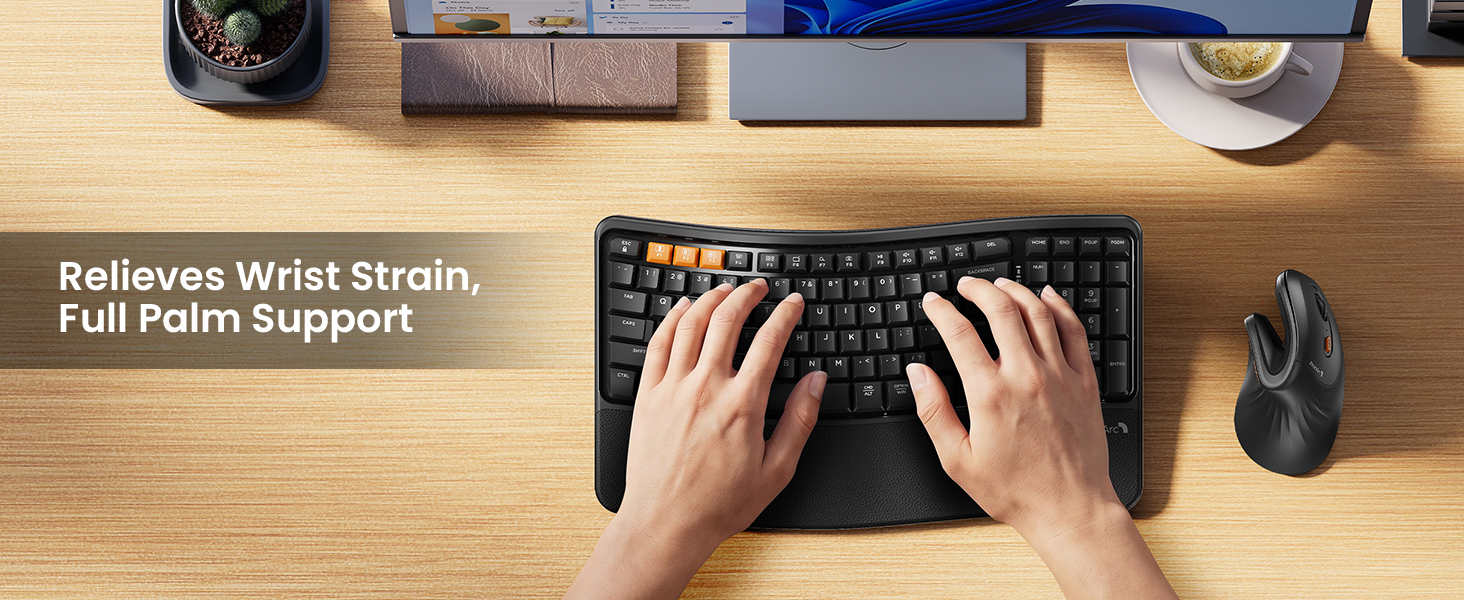 bluetooth ergonomic keyboard and mouse