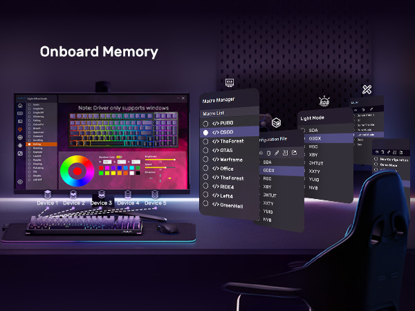 driver macro programmable keys keyboard custom keyboard rgb backlit led light up gaming keyboard