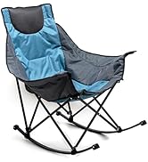 SUNNYFEEL Oversized Rocking Camping Chair, Fully Padded Patio Chair with Side Pocket, High Back P...