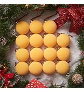 Brightown 15 Pcs Beige Velvet Christmas Balls, 3.15 Inch Velvet Ornaments for Christmas Tree, Chr...