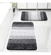 Arotive Bathroom Rugs Sets 2 Piece, Shaggy Soft and Absorbent Microfiber Bath Rugs, Non-Slip, Mac...