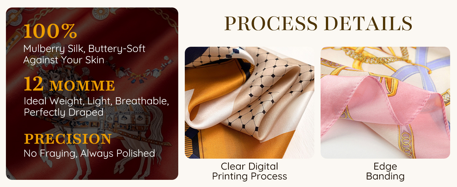 PoeticEHome mulberry silk scarf 26x26inch