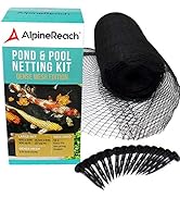 AlpineReach Koi Pond Netting Kit 15 x 20 ft Black Heavy Duty Woven Fine Mesh Net Cover for Leaves...