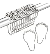 MitoVilla Stainless Steel Shower Curtain Hooks Rings, Nickel Shower Hooks for Shower Curtain Line...