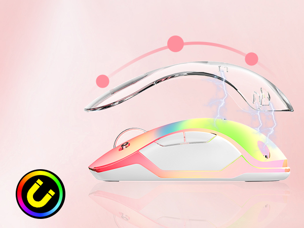 LED wireless mouse pink