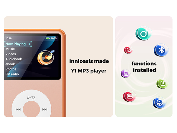 mp3 player with bluetooth music portable audio book video FM 