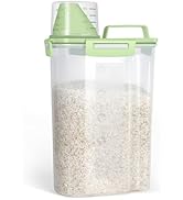 TBMax Small Rice Storage Container -5 Lbs Cereal Dispenser with Measuring Cup, Airtight Dry Food ...