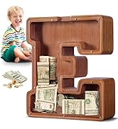 Summidate Large Wooden Piggy Bank for Kids Adults, Alphabets Letter A-Z Piggy Bank for Boys Girls...
