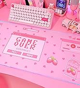JMIYAV Pink RGB Gaming Mouse Pad 31.5x12 Inch PC XL Large Extended Glowing Led Light Up Desk Pad ...