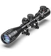 CVLIFE 4-16x44 Scope Red and Green Illuminated Scope with Locking Turret Sunshade and Mount Included