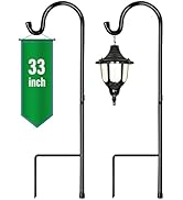 GOFORWILD Shepherd Hook 2 Pack Black, 33 inches Tall, Made of Premium Metal for Garden Decor, Pla...