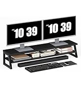 HOOBRO 2-Tier Dual Monitor Stand Riser, 39 Inch Large Computer Monitor Stand for 2 Monitors, Comp...