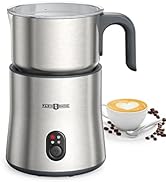 Milk Frother and Steamer, PARIS RHÔNE 4 in 1 Detachable Milk Steamer, 500ml Hot Chocolate Maker a...